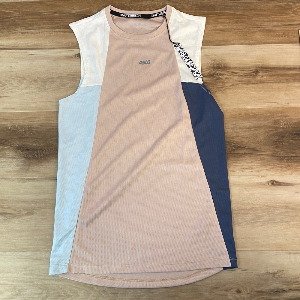ASOS 4505 Mens Colorblock Athletic Tank Top XS White Blue Rose Navy